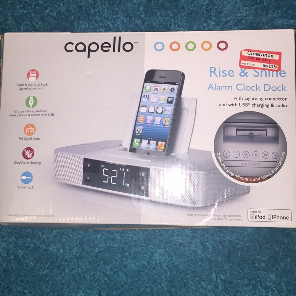 Selling a Capello iPhone 5 alarm clock/radio